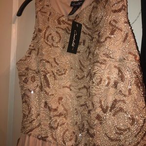 Women maxi nude dress